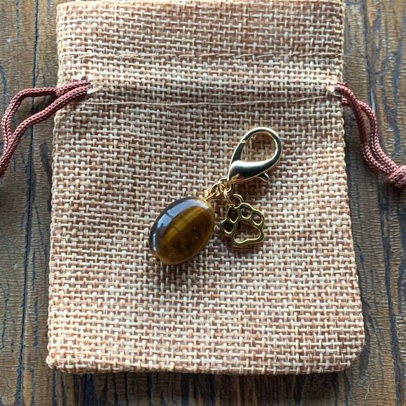 2/20$ Tigers Eye Crystal Pet Charm Pet Collar Charm Crystal Dog Collar - Picture 1 of 3